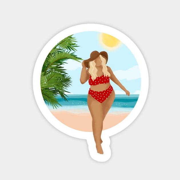 Beach Girl 10, Summertime illustration Sticker by gusstvaraonica